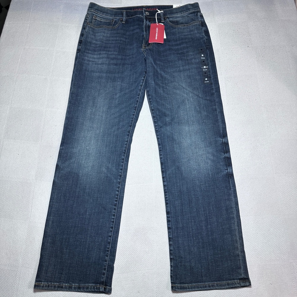 NEW Lucky Brand 363 Vintage Straight Jeans‎ Mens 34x32 Advanced Stretch CoolMax